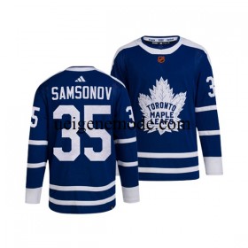 Herren Toronto Maple Leafs Eishockey Trikot ILYA SAMSONOV 35 Adidas 2022 Reverse Retro Blau Authentic